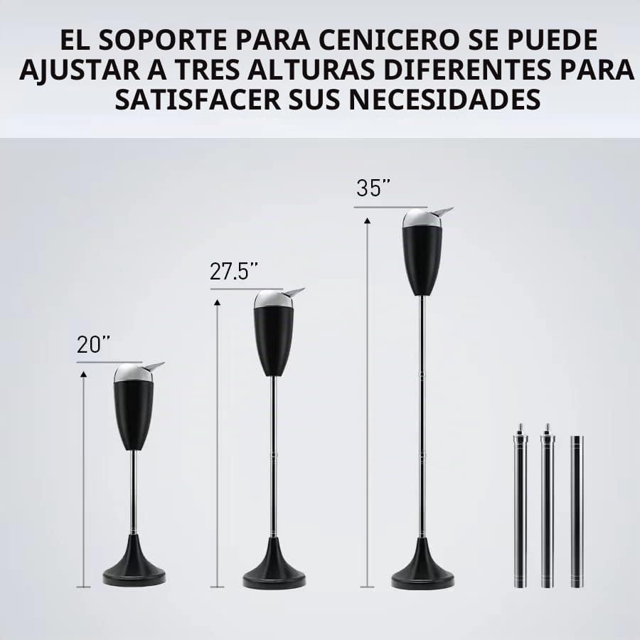 Anfrere Cenicero de pedestal ajustable sin humo a prueba de viento...