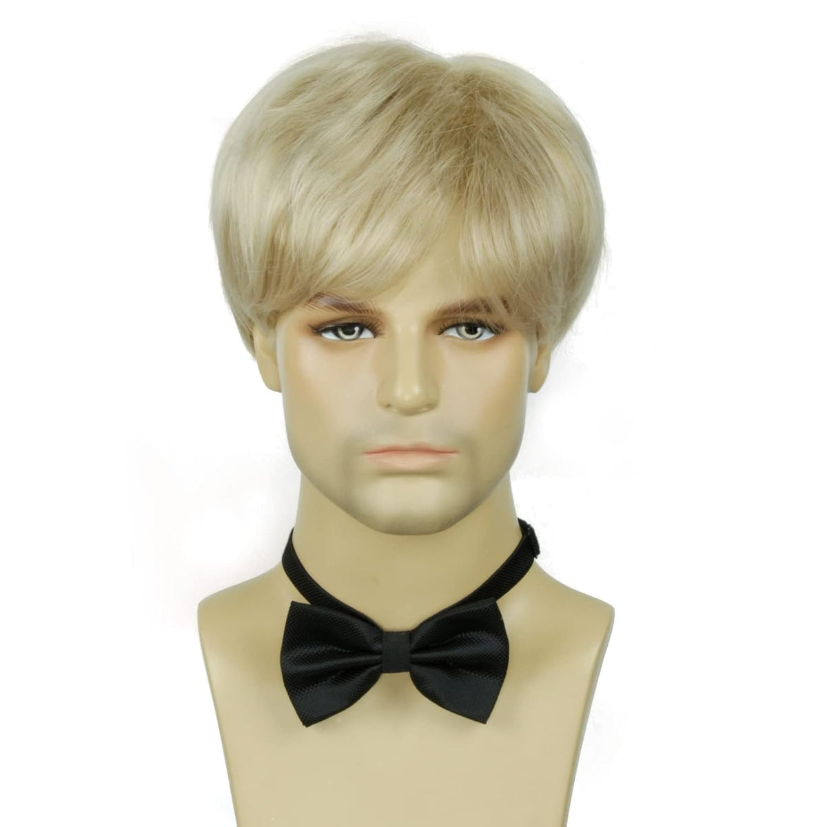 BCHR Peluca rubia para hombre, cabello natural corto y lacio, peluc...