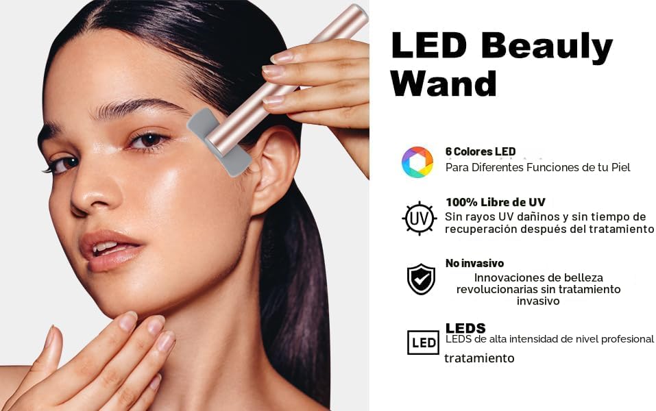 Terapia de luz roja para cara, equipo de luz LED de 6 en 1 para ojo...