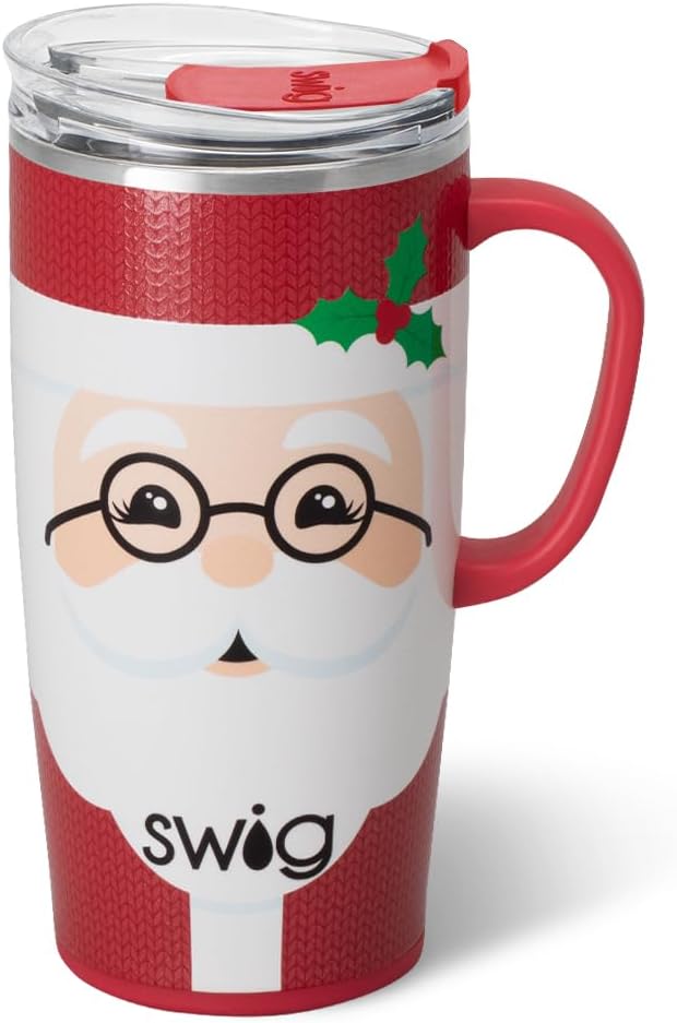 Swig Life - Taza de viaje de 22 onzas con asa y tapa, vaso aislante...