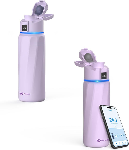 Boost - Botella de agua inteligente de 32 onzas, color morado + Boo...