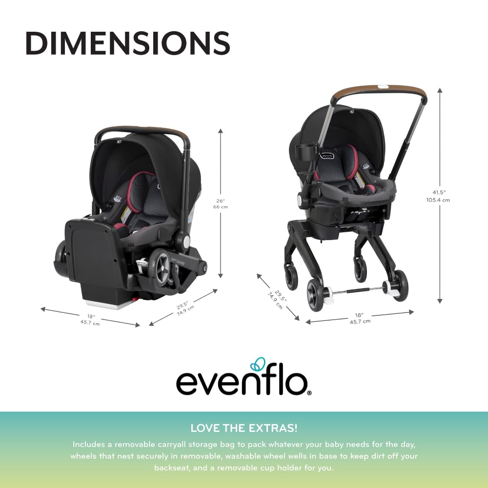 Evenflo Shyft DualRide Silla de coche y cochecito para bebé Combo c...