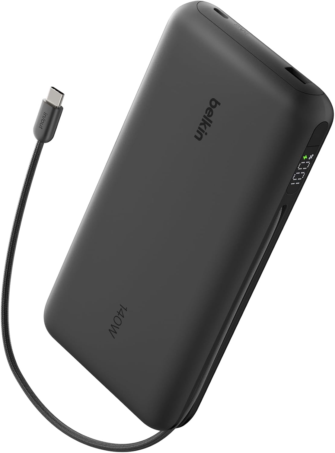 Belkin Cargador portátil de 25 K, banco de energía con cable USB C...