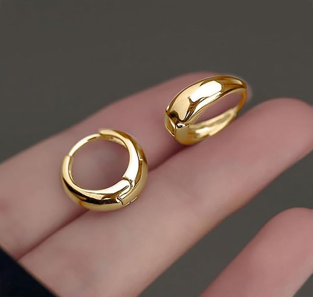Juego de 3 pares de aretes de aro de oro para mujer, joyería de mod...