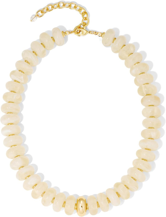 FAUTHENTICUTE Gargantilla de cuentas gruesas para mujer, collar lla...