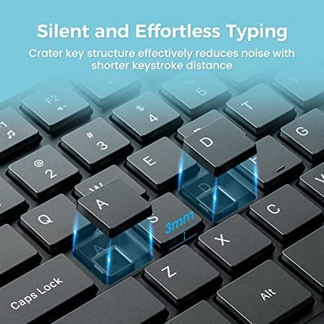 Lovaky - Combo de teclado y mouse inalámbricos, teclado ergonómico...