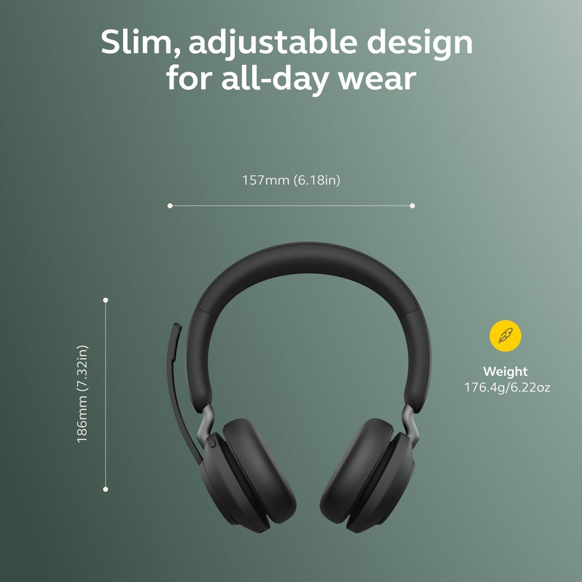 Jabra Evolve2 65 - Auriculares inalámbricos Bluetooth con micrófono...