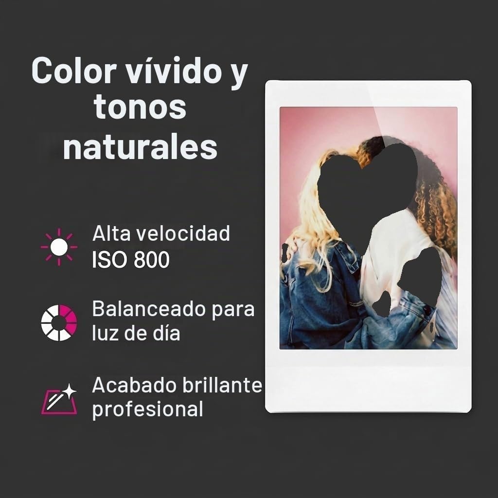 Fujifilm Instax Mini película instantánea, luz blanca ISO 800 para...