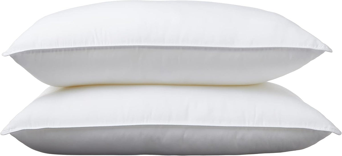 Amazon Basics Almohadas alternativas de plumón para dormir boca aba...