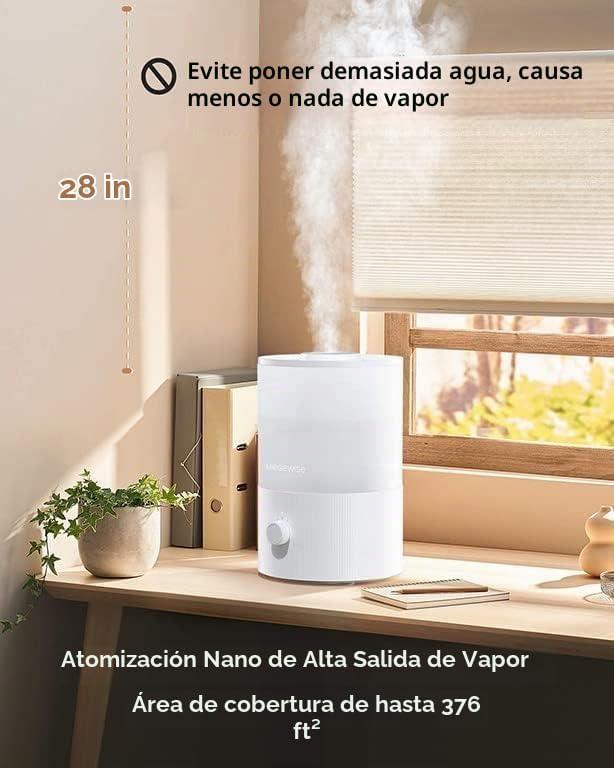 MegaWise Humidificador de niebla fría de 3.5 L - Vaporizador ultras...