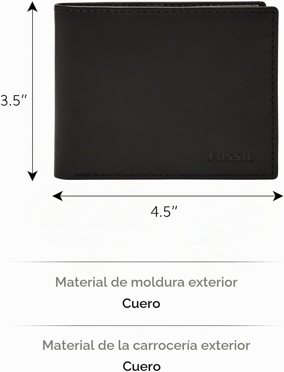 Fossil Derrick billetera de cuero con bloqueo RFID para hombre, ple...