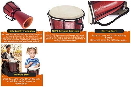 B.N.D TOP Tambor Djembe es un tambor africano de piel de cabra en f...