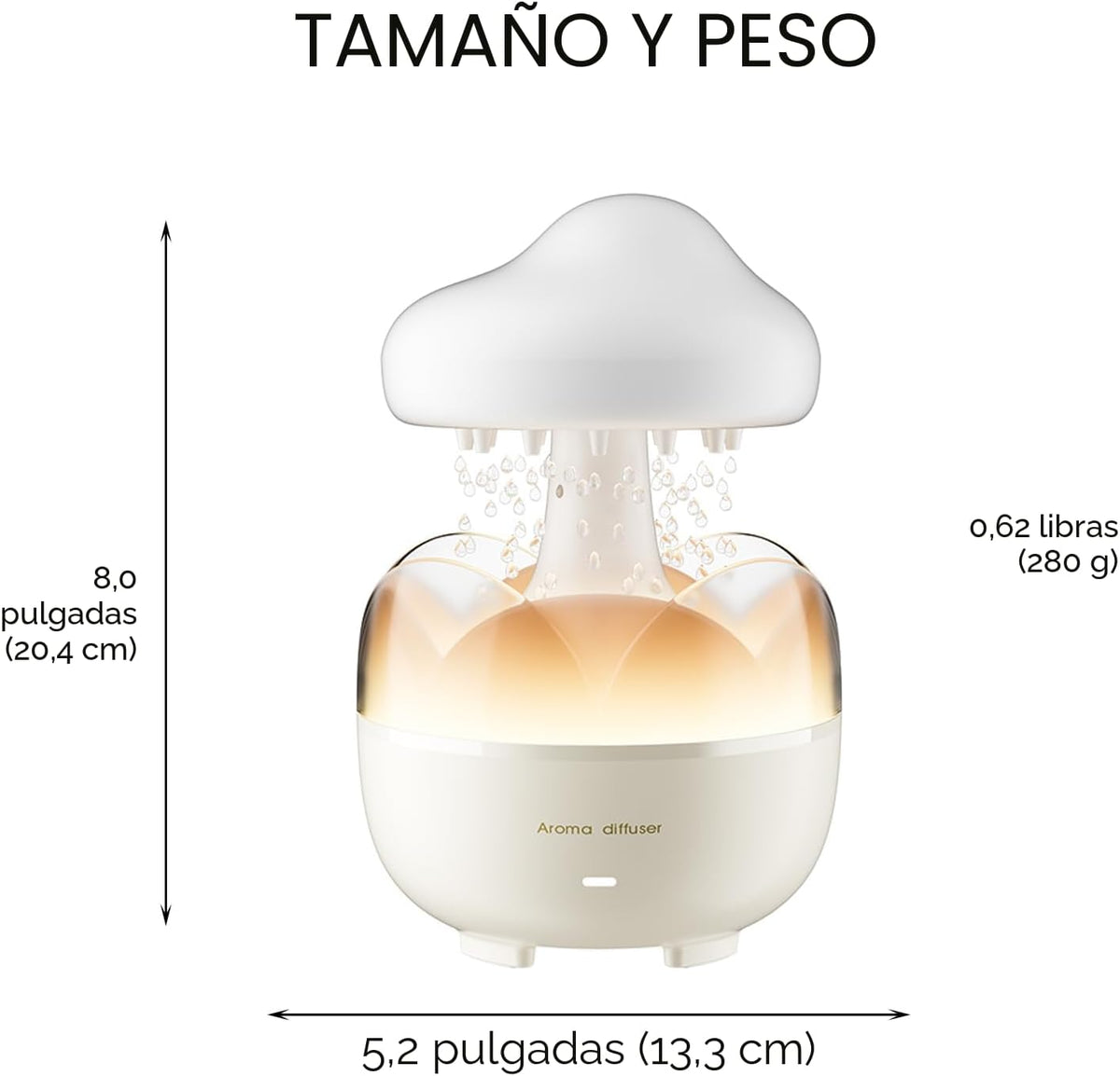 DEALFUN Humidificador portátil de gota de lluvia, difusor de aceite...