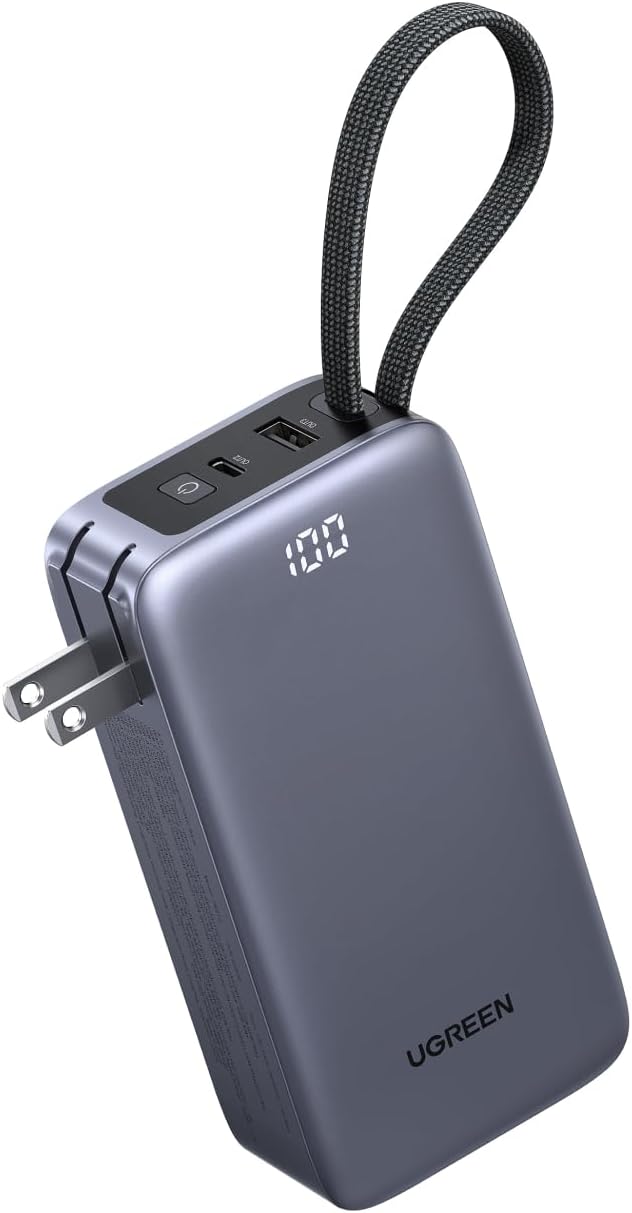UGREEN 3-en-1 10000mAh 45W Banco de energía con cargador de pared p...