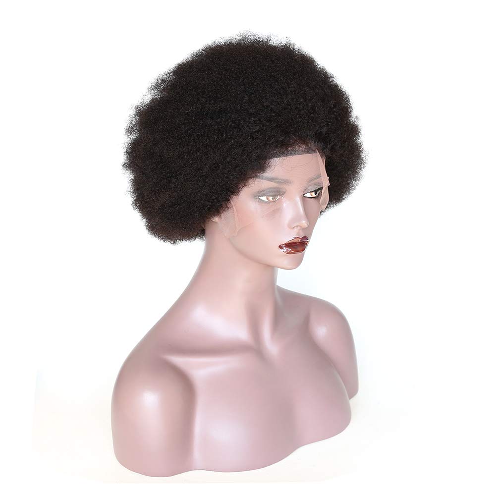 zigzag hair Pelucas de cabello humano con encaje frontal corto afro...