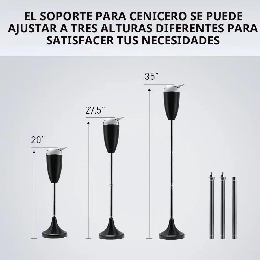 Anfrere Paquete de 2 ceniceros de pie para exteriores con tapa, sop...