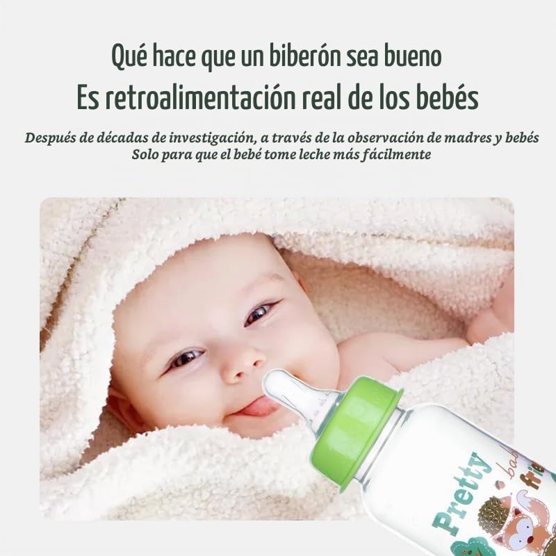 Pretty Baby Paquete de 4 biberones anticólicos de 8 onzas para reci...