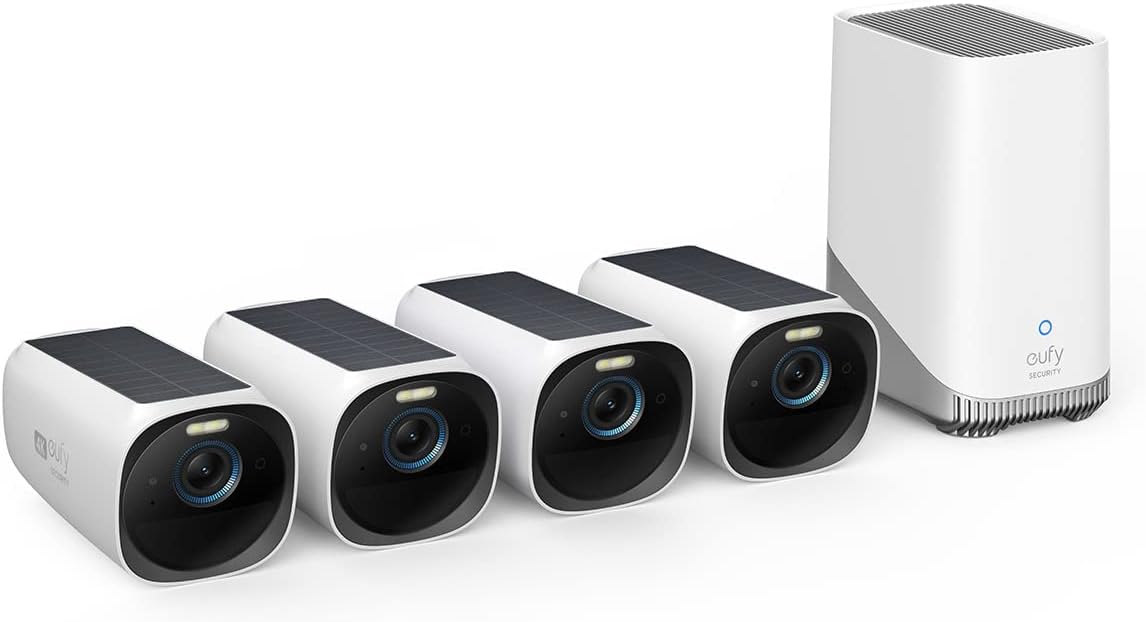 eufy Security eufyCam S330 (eufyCam 3), kit de 4 cámaras, 4K Solar...