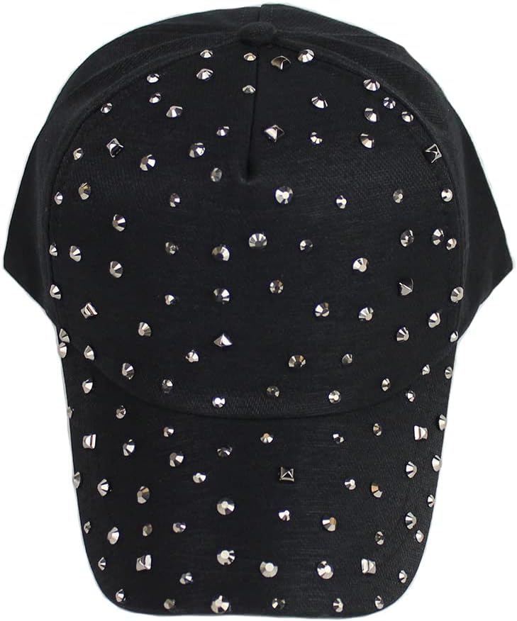 Gudessly Gorra de béisbol ajustable transpirable con diamantes de i...