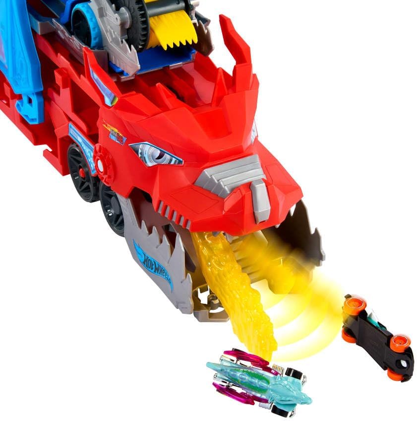 Hot Wheels City Toy Car Track Set, Ultimate Dual Dragon Transporter...