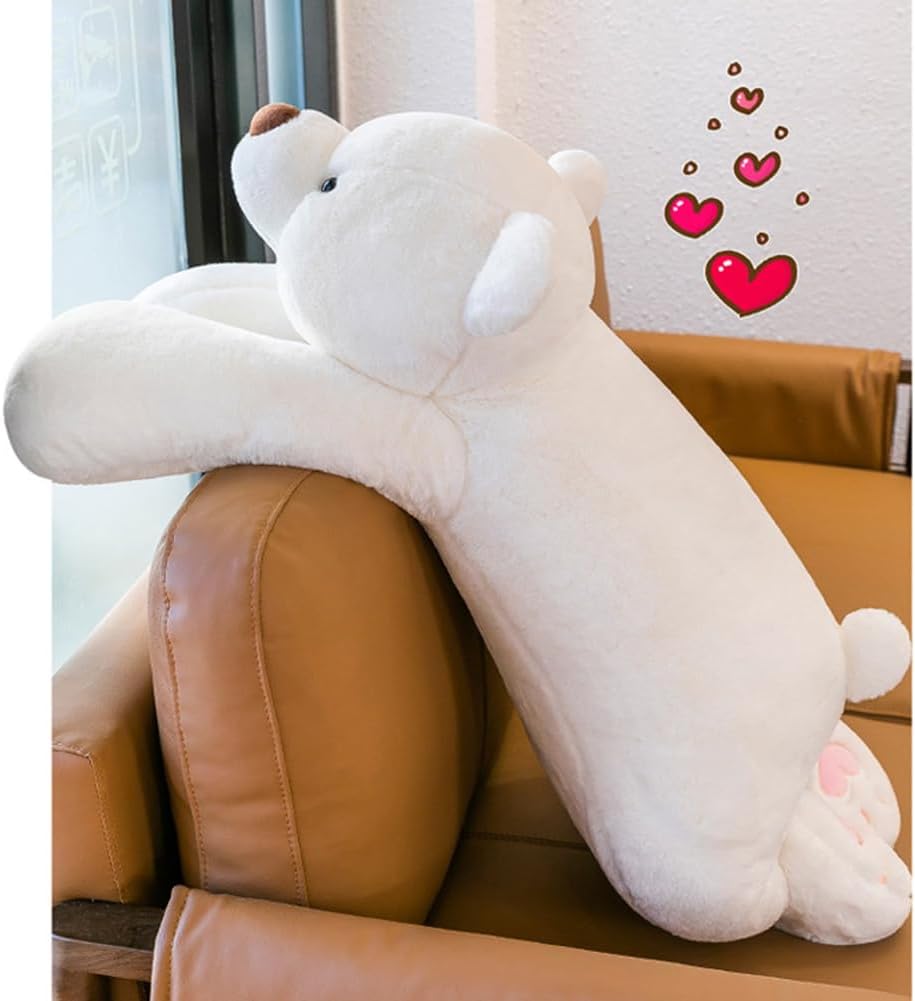 SNOWOLF Almohada de Peluche con Peso, Oso Blanco de 23.6", Súpe...