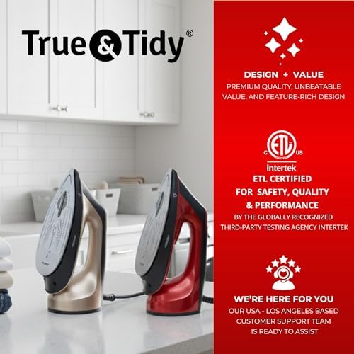 True &amp; Tidy DuoPress XL 2 en 1 vaporizador y plancha para ropa,...