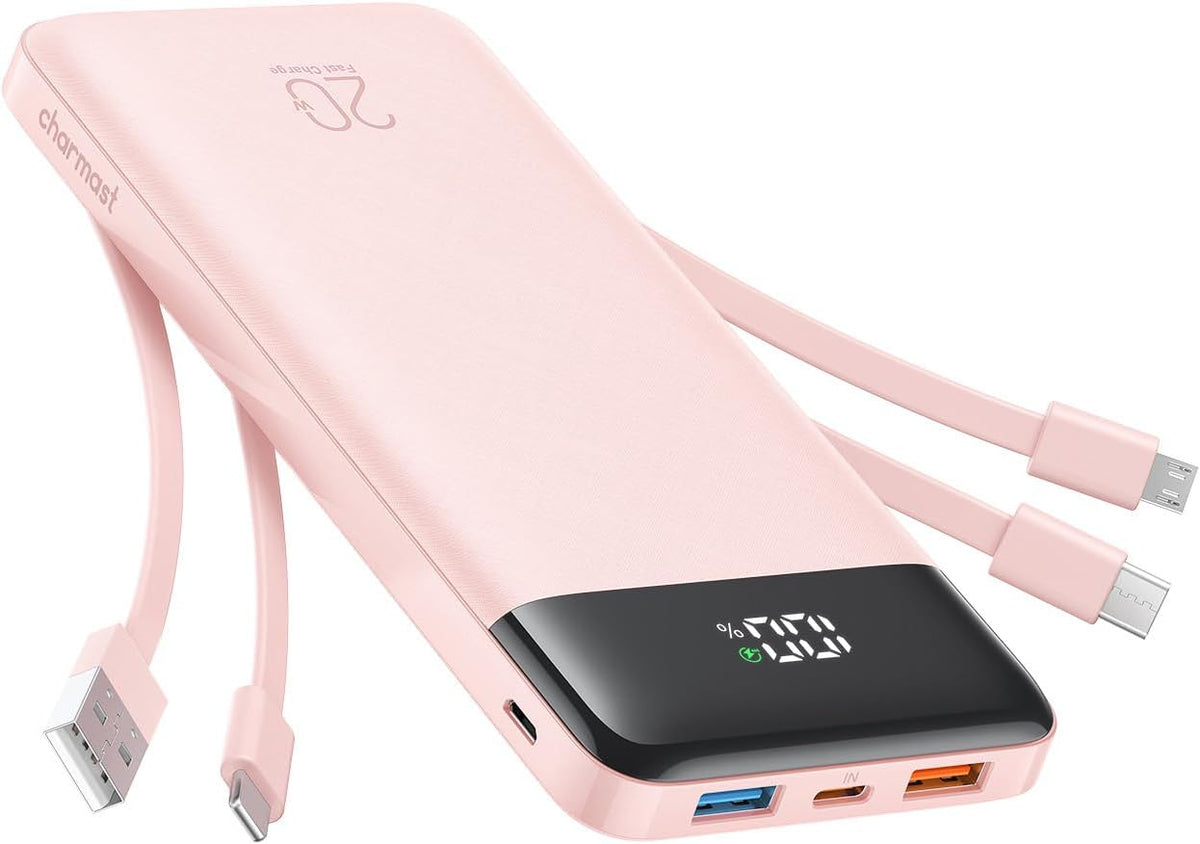 Charmast 20000mAh Cargador Portátil con Cables Integrados, Banco de...
