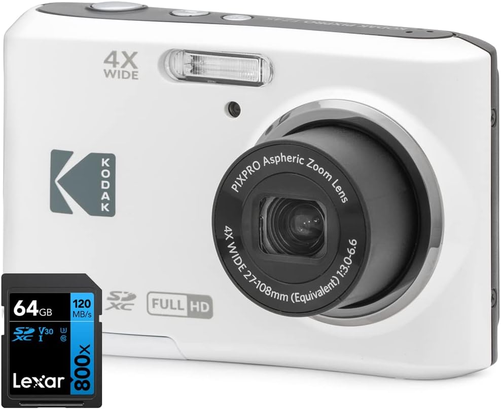 Kodak FZ45WH PIXPRO FZ45 Cámara digital de 16 MP Blanca Paquete con...