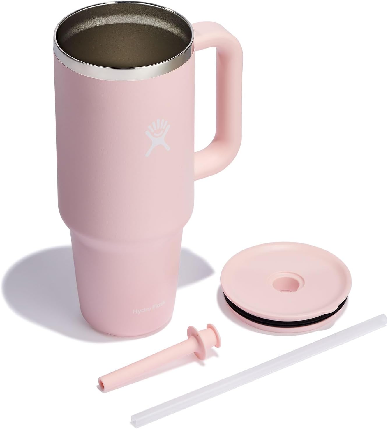 Hydro Flask Vaso de viaje con asa, tapa y pajita, acero inoxidable...