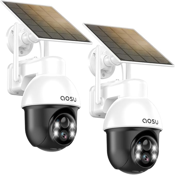 aosu Cámara solar de seguridad para exteriores - Cámaras de segurid...