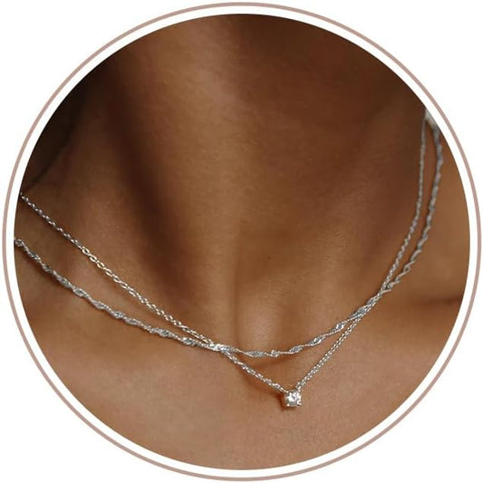 Treasure Bender Collar de oro delicado para mujer sin deslustre, co...