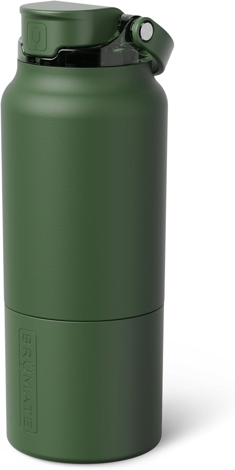 BrüMate Rise - Botella de agua de 25 onzas con pajita de silicona c...