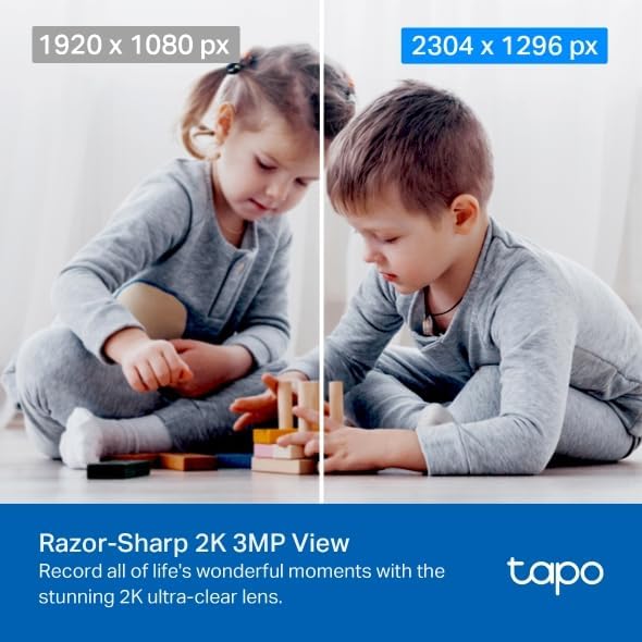 Tapo - Cámara de seguridad 2K Pan\/Tilt para monitor de bebé, cámar...