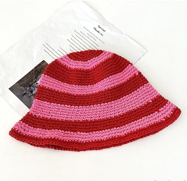 Molodo Sombrero de pescador de ganchillo para mujer, sombrero de pe...