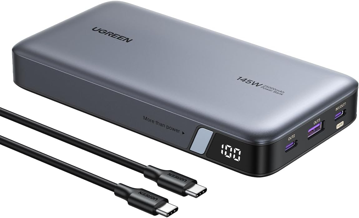 UGREEN Nexode 25000mAh 145W 3-Port USB-C Power Bank para iPhone 17...