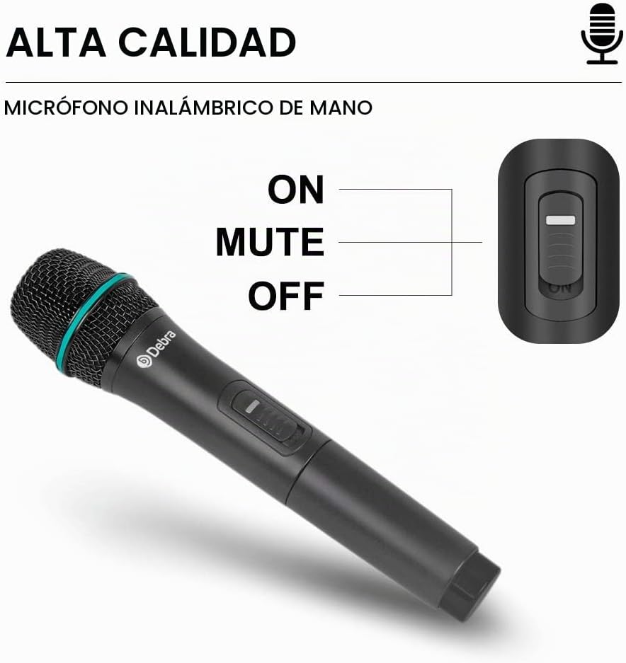 Debra Audio Pro UHF Sistema de micrófono inalámbrico de 4 canales c...