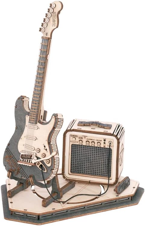 ROKR Rompecabezas 3D de madera para guitarra de adultos, kit de mod...