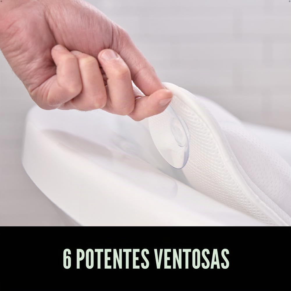 Almohada de baño GORILLA GRIP para tina con potentes ventosas, almo...