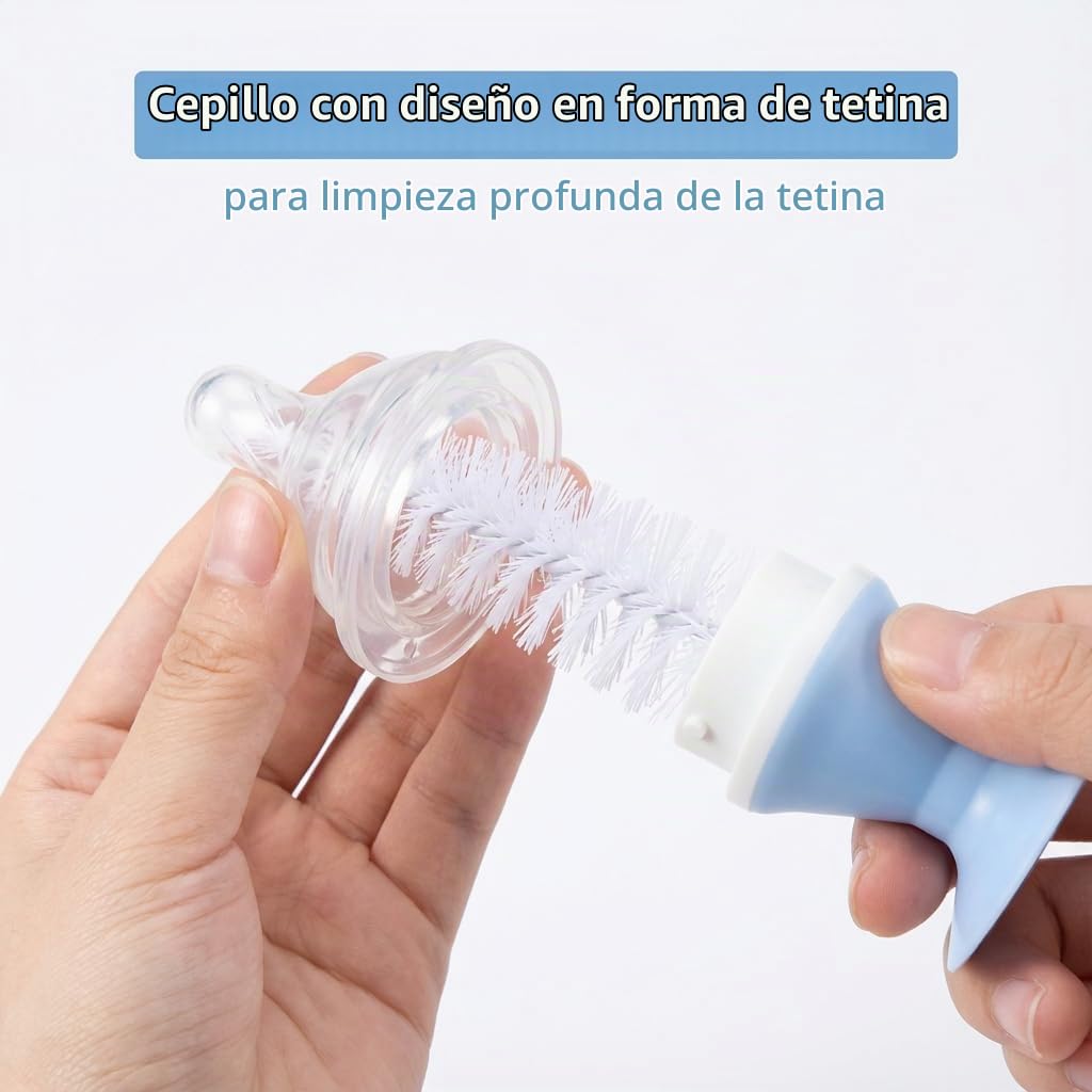 Ariseno Juego de cepillos para biberones 5 en 1, incluye cepillo de...