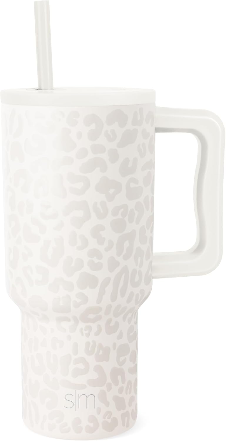 Simple Modern Tumbler with Handle and Straw | 40oz | Striped | Trek...