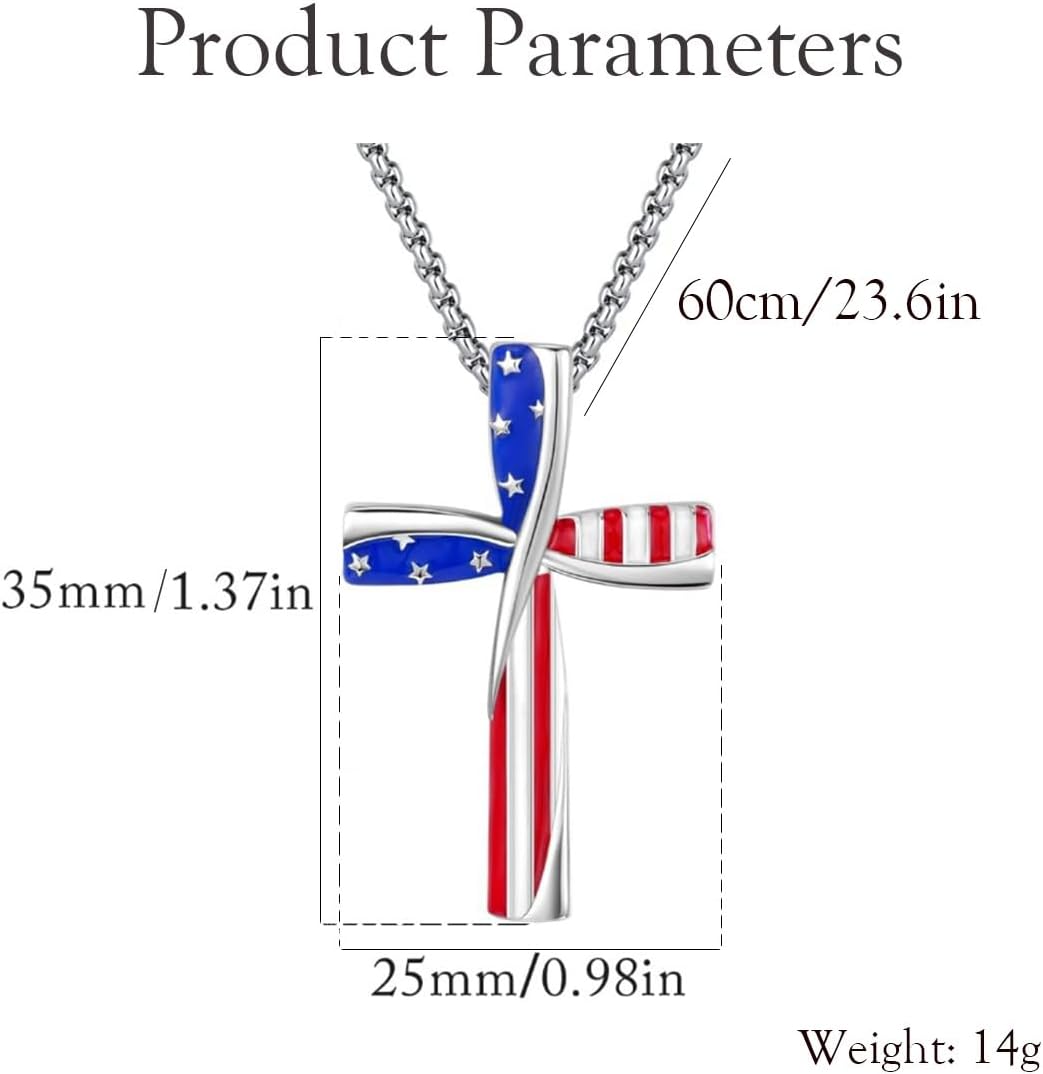 Hebelee Collar esmaltado con colgante de bandera de Estados Unidos...