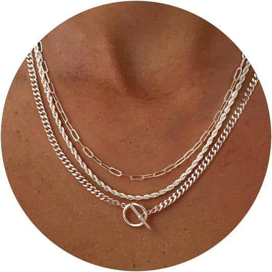 Carffordo - Collares chapados en oro para mujer, delicados collares...