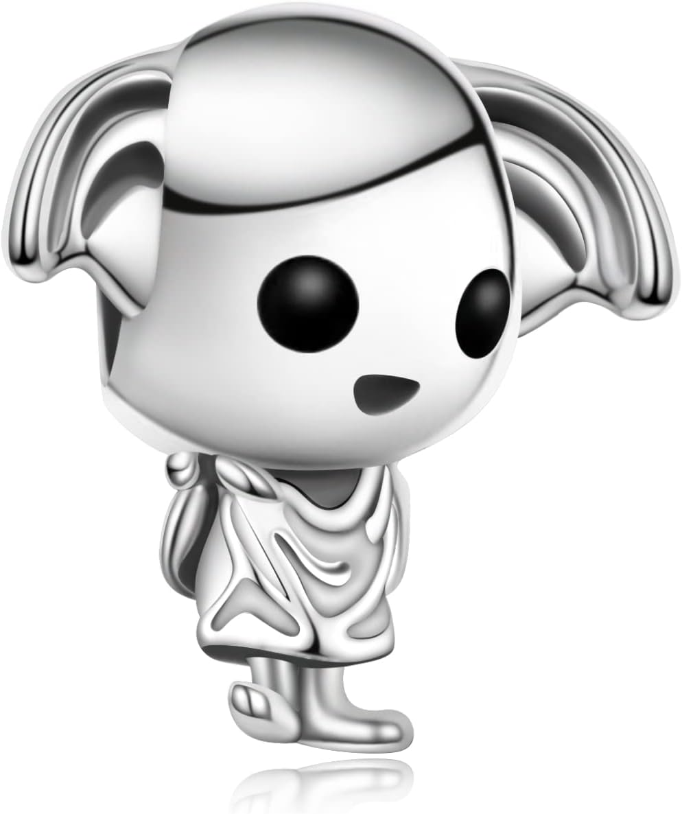H.ZHENYUE Dijes de plata esterlina 925 con diseño de personaje de p...