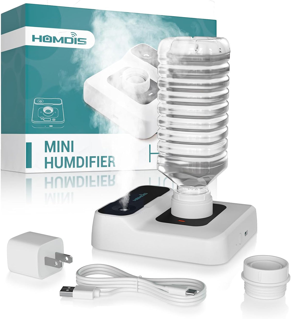 HOMDIS Humidificador de viaje, pequeño humidificador portátil para...