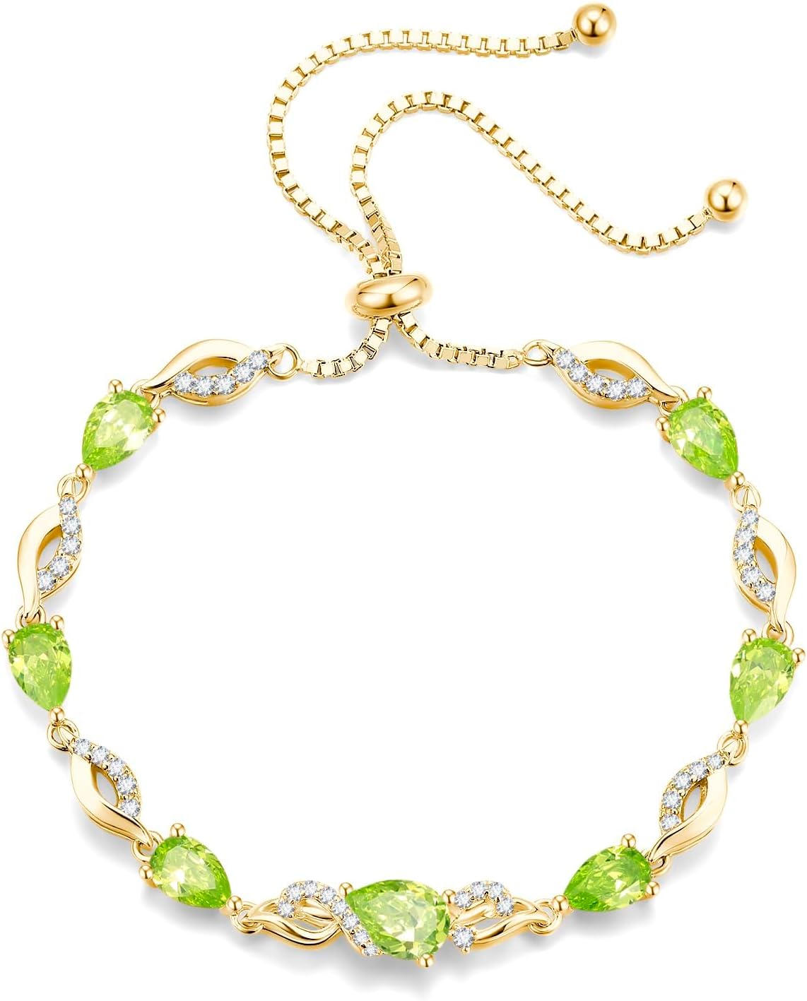 FANCIME Pulsera de tenis ajustable con piedra natal para mujer | Di...