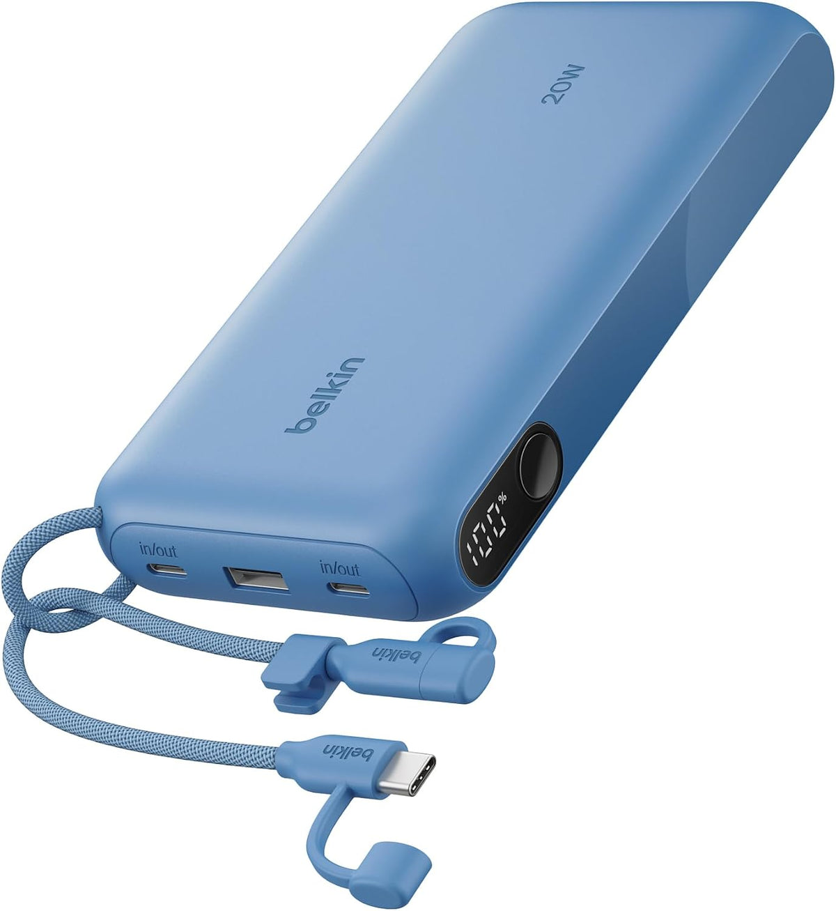 Belkin Cargador Portátil, Batería Externa USB-C de 20,000mAh con 2...