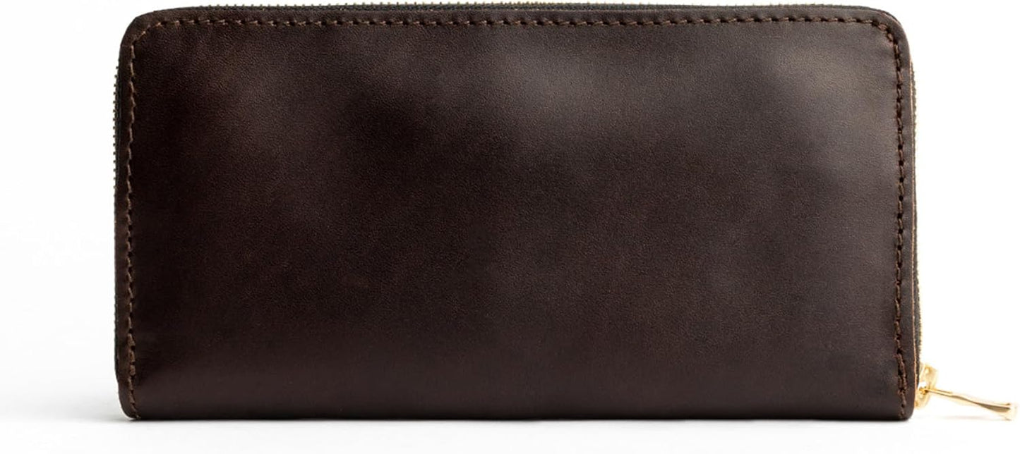 Billetera de acordeón con cremallera para mujer de Portland Leather...