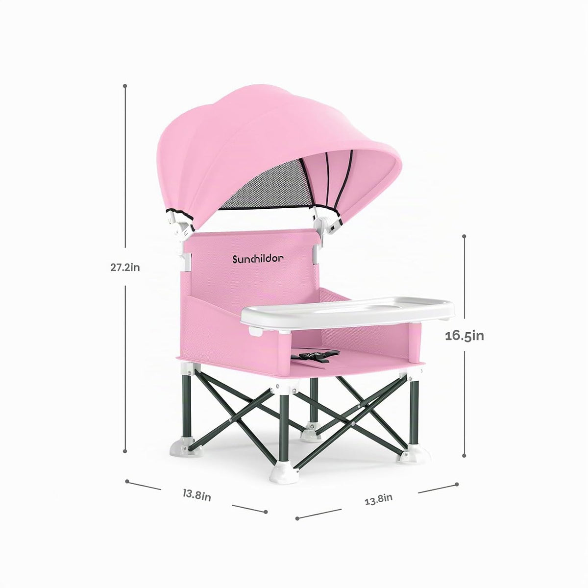 Sunchildor Asiento elevador portátil para bebé con bandeja extraíbl...