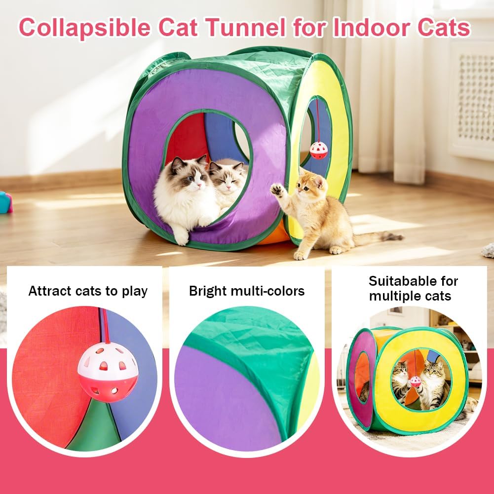 Retro Shaw Paquete de 33 juguetes para gatos de interior, con túnel...