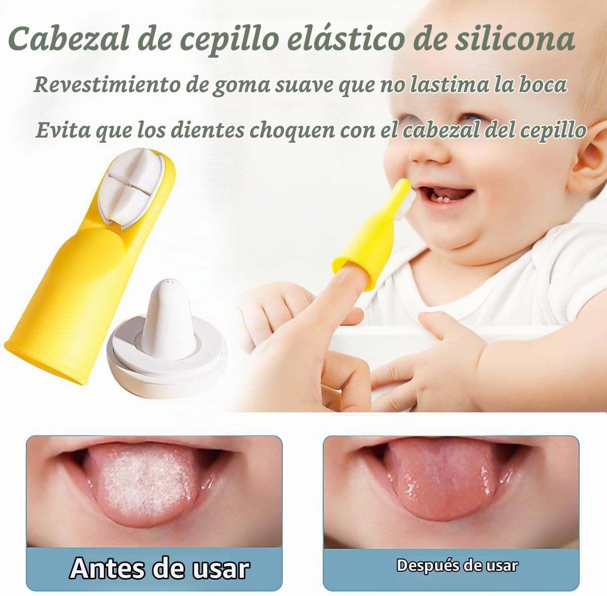 FOREVIVE Cepillo de dientes de dedos para niños pequeños de 1 a 3 a...